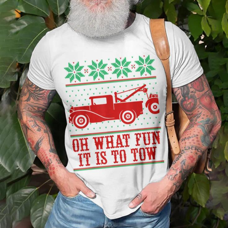 Tow Truck Driver Christmas -Oh What Fun It Is To Tow T-Shirt Gifts for Old Men