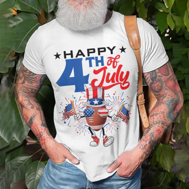 Uncle Sam Football Ball Fireworks Indepedence Day July 4Th Unisex T-Shirt Gifts for Old Men