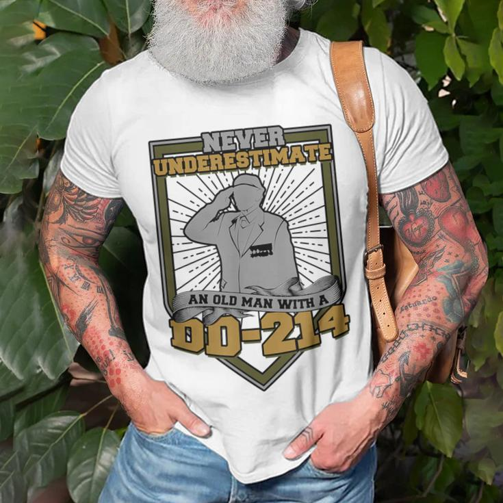 Never Underestimate An Old Man With A Dd-214 Air Force T-Shirt Gifts for Old Men