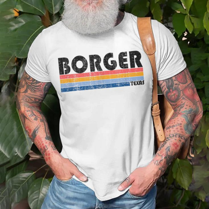 Vintage 70S 80S Style Borger Tx T-Shirt Gifts for Old Men
