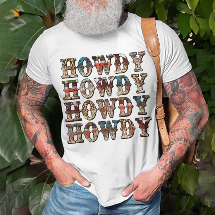 Vintage Howdy Rodeo Western Country Southern Cowgirl Cowboy Unisex T-Shirt Gifts for Old Men