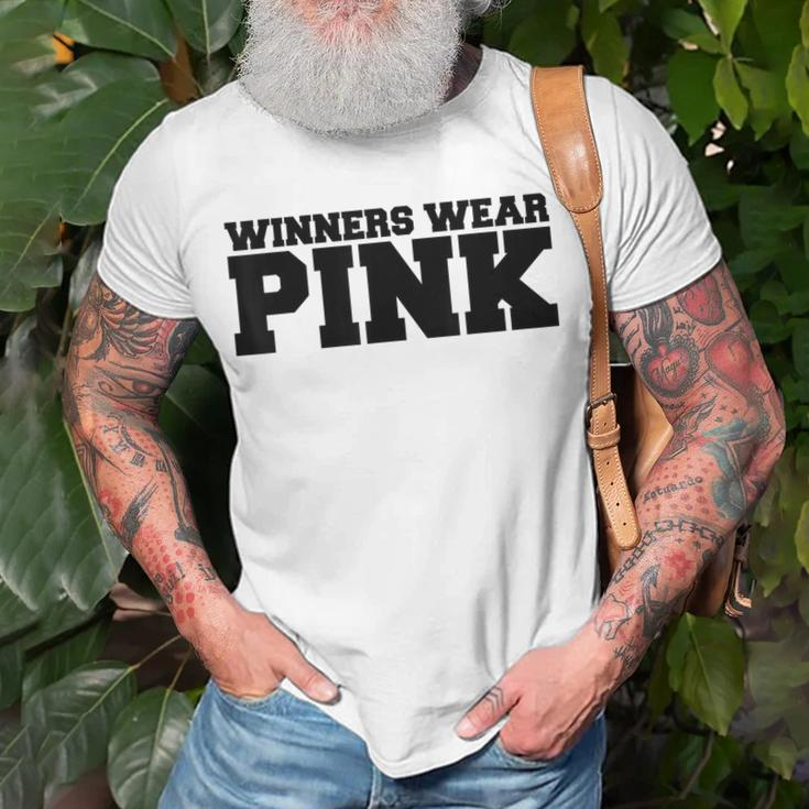 Winners Wear Pink Team Spirit Game Competition Color Sports T-Shirt Gifts for Old Men
