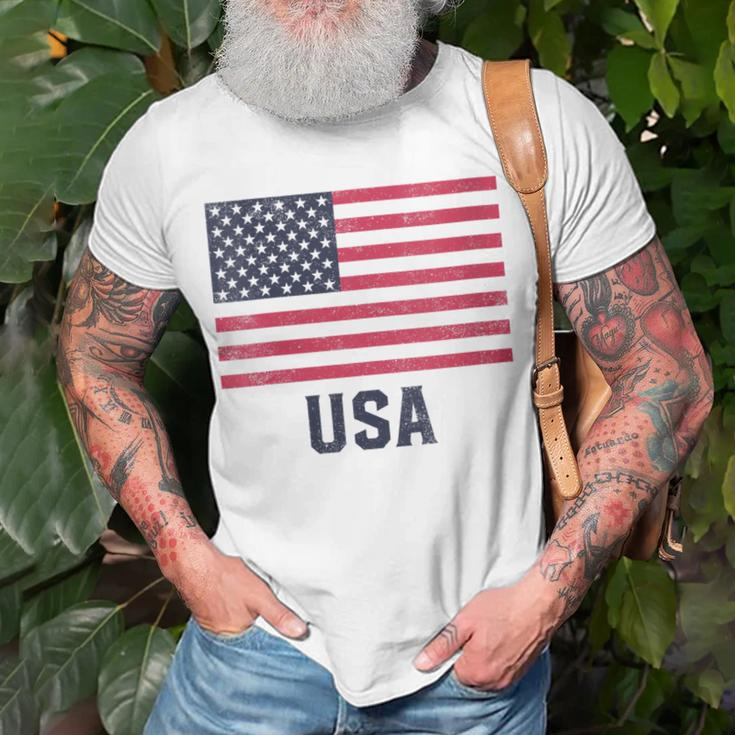 Womens Usa Flag Red White Blue 4Th Of July Top Unisex T-Shirt Gifts for Old Men