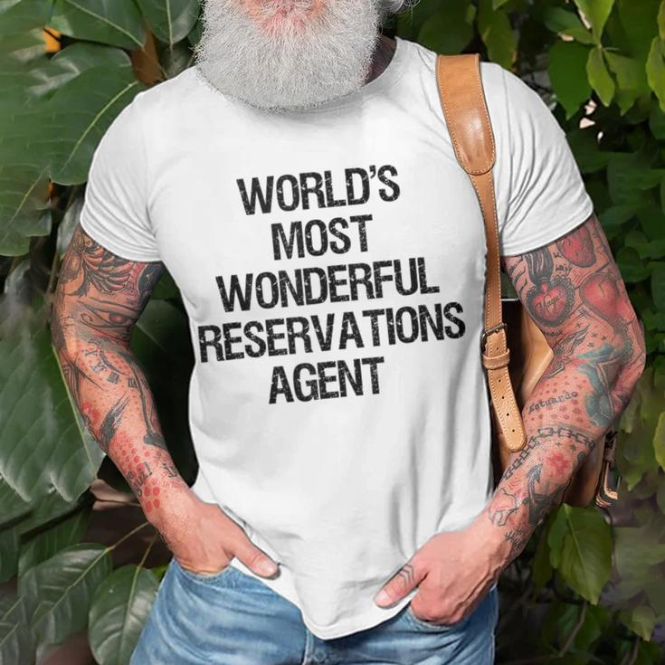 World's Most Wonderful Reservations Agent T-Shirt Gifts for Old Men