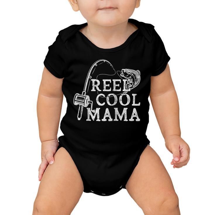 Retro Reel Cool Mama Fishing Fisher Mothers Day  Gift For Women Baby Onesie