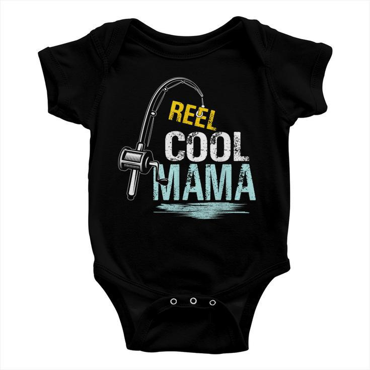 Reel Cool Mama Fishing Fisherman Funny Retro Gift For Women Baby Onesie