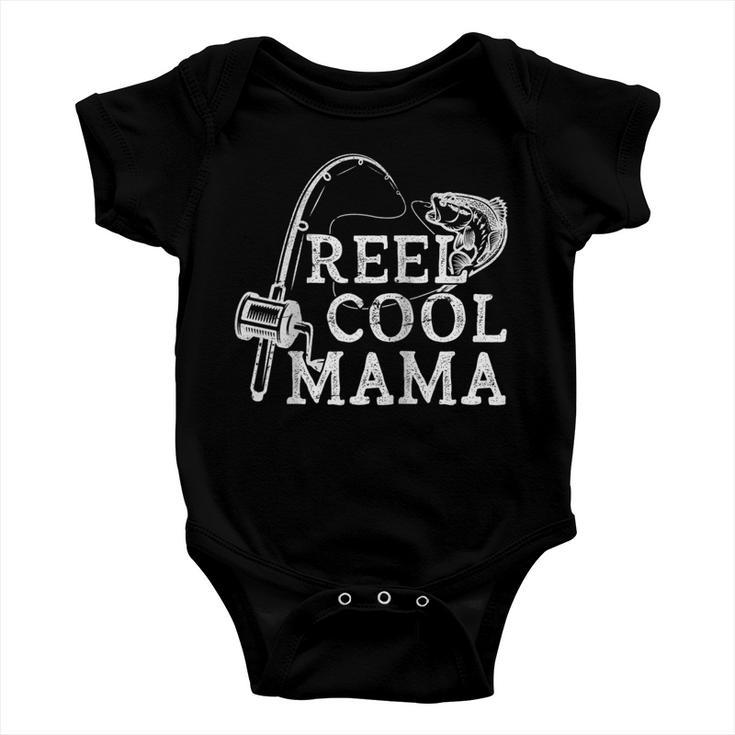 Retro Reel Cool Mama Fishing Fisher Mothers Day Gift For Women Baby Onesie
