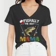 Ofishally The Best Mama Fishing Rod Mommy Funny Mothers Day Gift For Women Women V-Neck T-Shirt