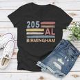 Retro Birmingham Area Code 205 Residents State Alabama Women V-Neck T-Shirt