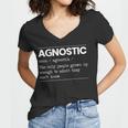 Agnostic Definition Anti-Religion Agnosticism Atheist Definition Funny Gifts Women V-Neck T-Shirt