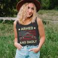 Armed And Dadly Funny Deadly Father For Fathers Day 4 July Unisex Tank Top