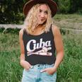 Cuban Baseball Fan Team Cuba Distressed Vintage Flag Graphic Tank Top