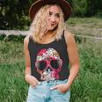 Day Of The Dead Sugar Skull Pink Heart Sunglasses Unisex Tank Top