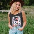 Funny 4Th Of July Just Here To Bang Messy Bun American Flag Unisex Tank Top