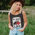 My Heart Is On The Line Offensive Lineman Football Leopard Tank Top