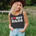 I Love Hot Dads Funny Red Heart Love Dads Unisex Tank Top