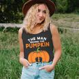 The Man Behind The Pumpkin Dad Halloween Pregnancy Reveal Tank Top