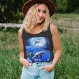 Moon Dolphin Space Dolphins Unisex Tank Top