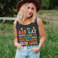 Say Gay Protect Trans Kids Read Banned Books Lgbt Groovy Unisex Tank Top