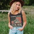 I Stopped Farming To Be Here Tractor Vintage American Flag Tank Top