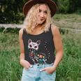 Sugar Skull Skeleton Mexican Cat Halloween Day Of He Dead Tank Top