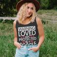Warning Loved And Protected By A Poodle Dog Unisex Tank Top