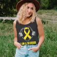 I Am A Warrior Childhood Cancer Awareness Gold Ribbon Tank Top