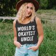 Worlds Okayest Uncle Funny Uncle Birthday Best Uncle Unisex Tank Top