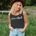 Yes Chef Professional Sous Chef Funny Simple Text Meme Unisex Tank Top