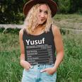 Yusuf Nutrition Funny Birthday Personalized Name Gift Idea Unisex Tank Top