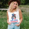 Messy Bun American Flag Stars Stripes Reproductive Rights Unisex Tank Top
