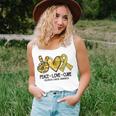 Peace Love Cure Childhood Cancer Awareness Gold Ribbon Tank Top
