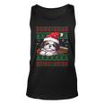 Cute Shih Tzu Dog Lover Santa Hat Ugly Christmas Sweater Tank Top