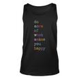 Do More Of What Make You Happy Colorful Funny Letter Print Unisex Tank Top