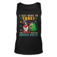Dog Border Collie Smoke And Hang With My Border Collie Funny Smoker Weed Unisex Tank Top