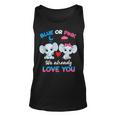 Elephant Baby Pink Or Blue We Already Love You Gender Reveal Tank Top