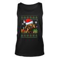 Dog Lovers Vizsla Santa Hat Ugly Christmas Sweater Tank Top