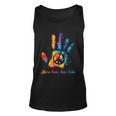 Hand Print Hippie Peace Sign More Love Less Hate Unisex Tank Top