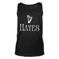 Hayes Surname Irish Family Name Heraldic Celtic Harp Unisex Tank Top