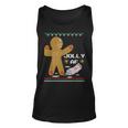 Jolly Af Gingerbread Man Gym Ugly Christmas Sweater Tank Top