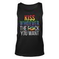 Kiss Whoever The F Fuck You Want Gay Lesbian Lgbt Unisex Tank Top