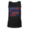 Loves Jesus And America Too American Flag Comfort Colors Shirt Independence Day Gift Red White And Blue Shirt God Bless America Unisex Tank Top