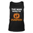 The Man Behind The Pumpkin Daddy Pregnancy Halloween Family Tank Top
