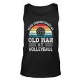 Never Underestimate An Old Man At Volleyball Fathers Day Gift For Mens Unisex Tank Top