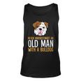 Never Underestimate An Old Man With A Bulldog Unisex Tank Top