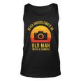Never Underestimate An Old Man With A Camera Photography Unisex Tank Top