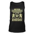 Never Underestimate Diego Personalized Name Unisex Tank Top