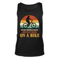 Never Underestimate Funny Quote An Old Man On A Bicycle Retr Unisex Tank Top
