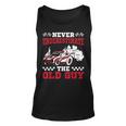 Never Underestimate The Old Guy Funny Drag Racing Grandpa Gift For Mens Unisex Tank Top
