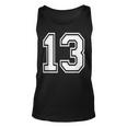 Number 13 Varsity Sports Team Jersey 13Th Birthday 13 Years Tank Top